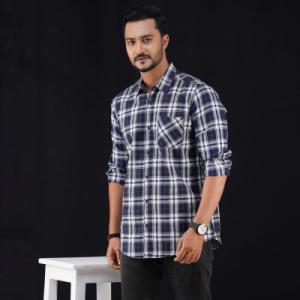 Pure Cotton Full Sleeve Check Shirt | Stylish Men's Casual Shirt