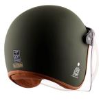 Axzor Retro Army Green Half Face Bike Helmet