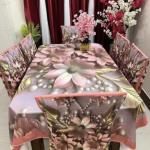 3D Print Korian Velvet 7PCS Table Cloth Set | Luxury Dining Table Cover