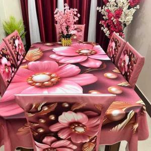 3D Printed Table Cloth Set | Premium China Chili Cotton Fabric
