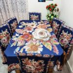 Premium 3D Print Korian Velvet 7pcs Table Cloth Set | Luxury Dining Table Cover & Decoration