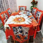 3D Printed Table Cloth Set | Premium China Chili Cotton Fabric