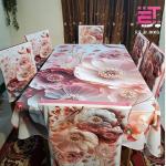 3D Print Korian Velvet 7 Pcs Table Cloth Set | Premium Dining Table Cover