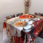 প্রিমিয়াম কোয়ালিটি ডিজিটাল 3D প্রিন্টের ডাইনিং টেবিল এবং চেয়ার কাভার সেট