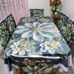 প্রিমিয়াম কোয়ালিটি ডিজিটাল 3D প্রিন্টের ডাইনিং টেবিল এবং চেয়ার কাভার সেট