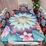 প্রিমিয়াম কোয়ালিটি ডিজিটাল 3D প্রিন্টের ডাইনিং টেবিল এবং চেয়ার কাভার সেট