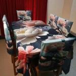 3D Print Korian Velvet 7 Pcs Table Cloth Set | Premium Dining Table Cover