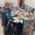 Premium Quality Digital 3D Print Dining Table & Chair Cover Set