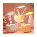 USB Rechargeable Snail Desk Lamp Study Eye Protection Reading Night Light Pen Holder Dorm Bedroom Bedside Living Room Office